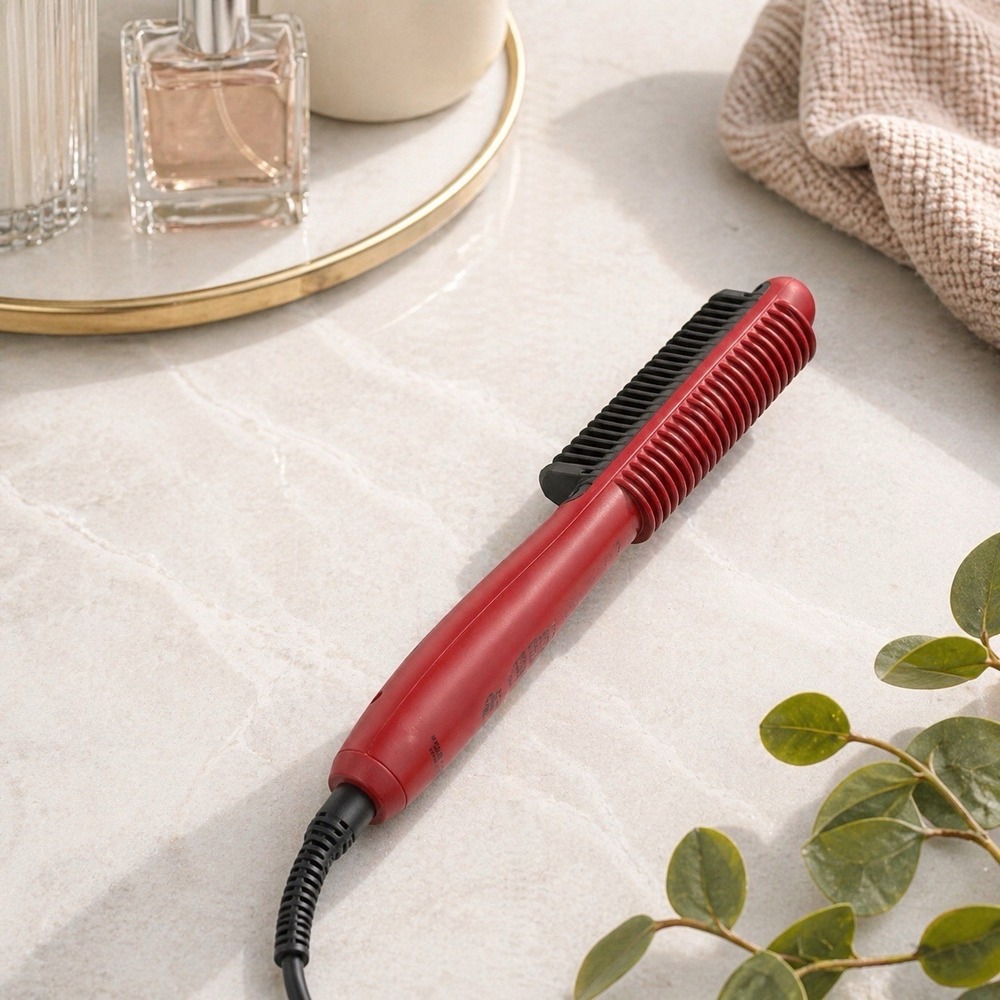 Royale Multi-Purpose Ceramic Hair Brush Red Dual Voltage 180°F-450°F NIB